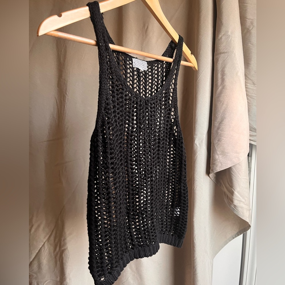 Black Crochet Tank Top